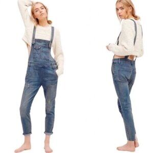 Free People Blue Denim Overalls